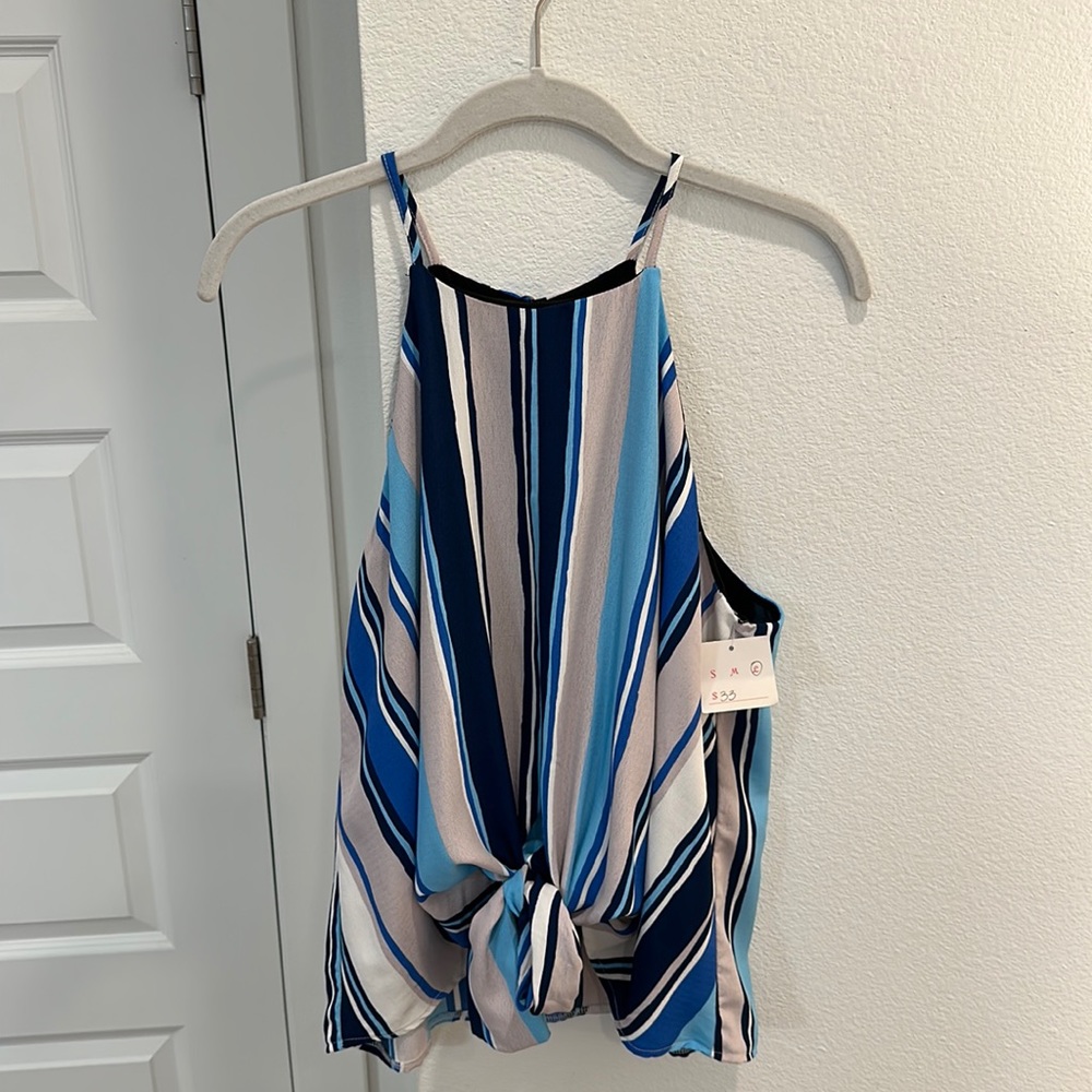 She + Sky Striped Blouse Tank
